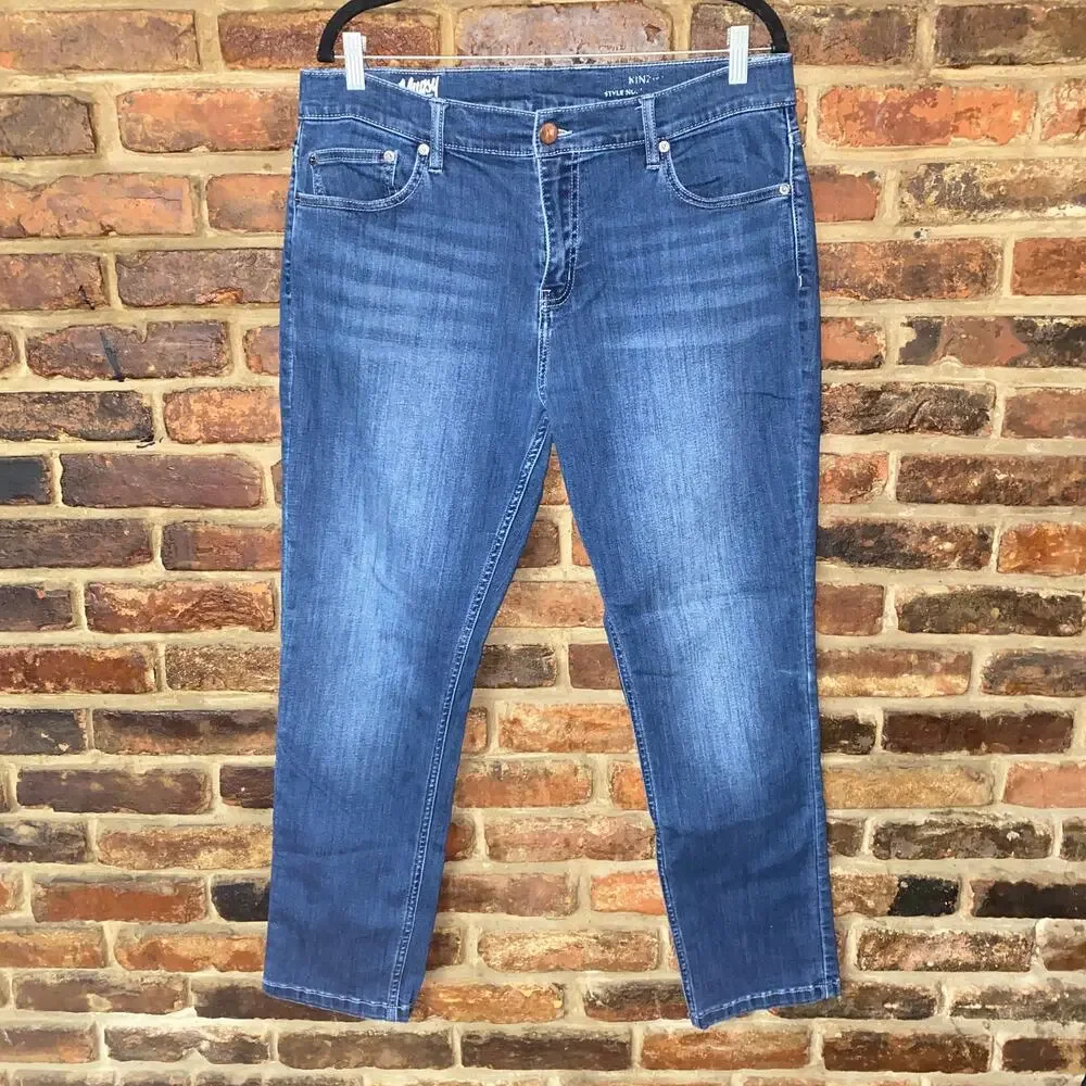 Mugsy Indigo Medium Wash Blue Denim Kinzies Classic Fit Jeans Men's Size 36x30